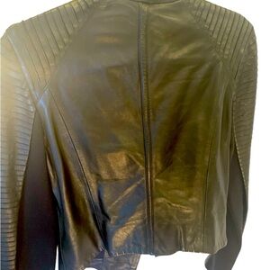 Lamarque Black Leather Jacket. Size M.